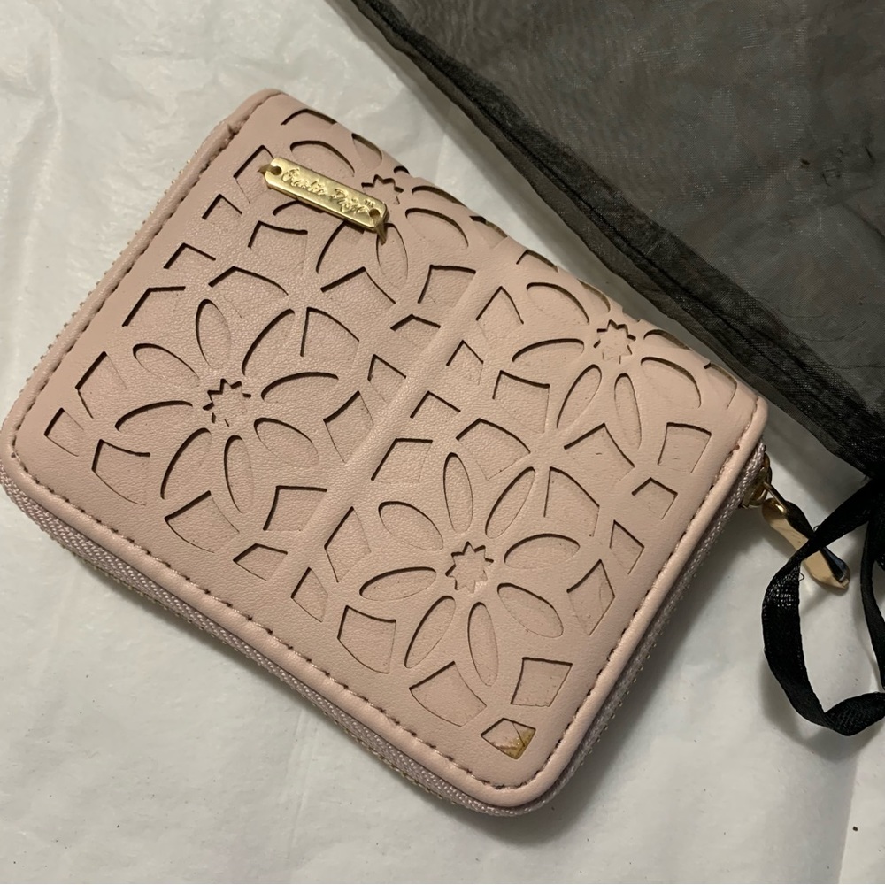 Charlie Paige Pink Flower Embellished Wallet